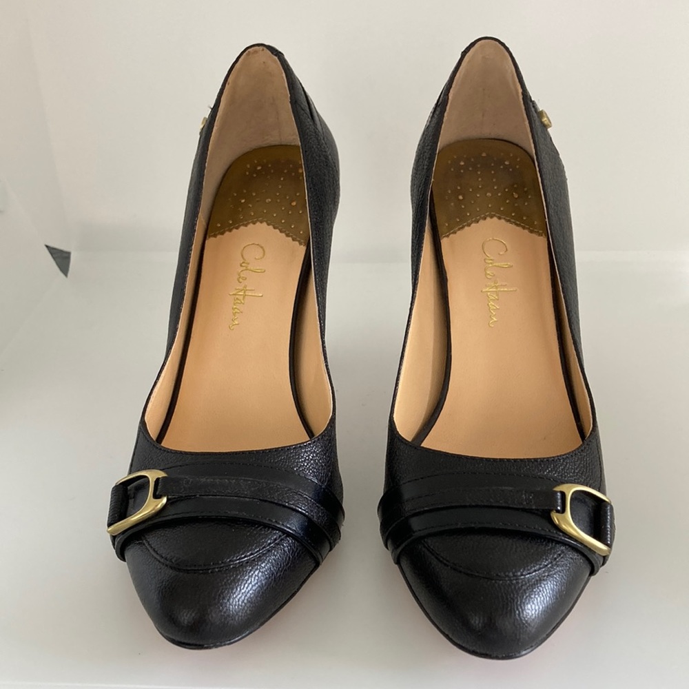 Cole Haan Nike Air Pebbled Leather Heels- Black Size 7.5